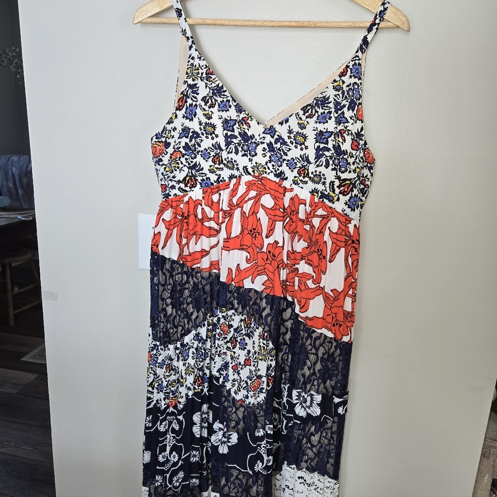 Maeve Anthropologie Isa womens multicolor floral dress size 12
